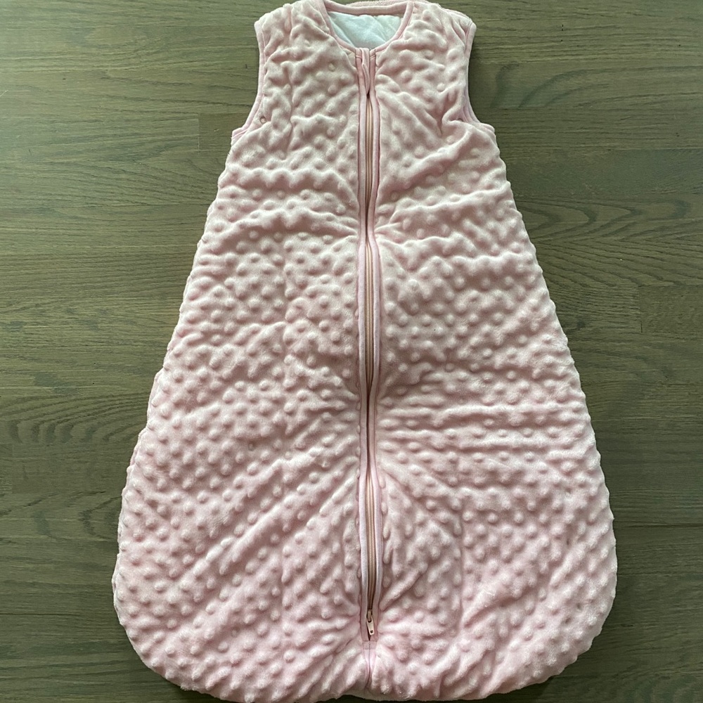 Baby in a bag minky pink sleep sack